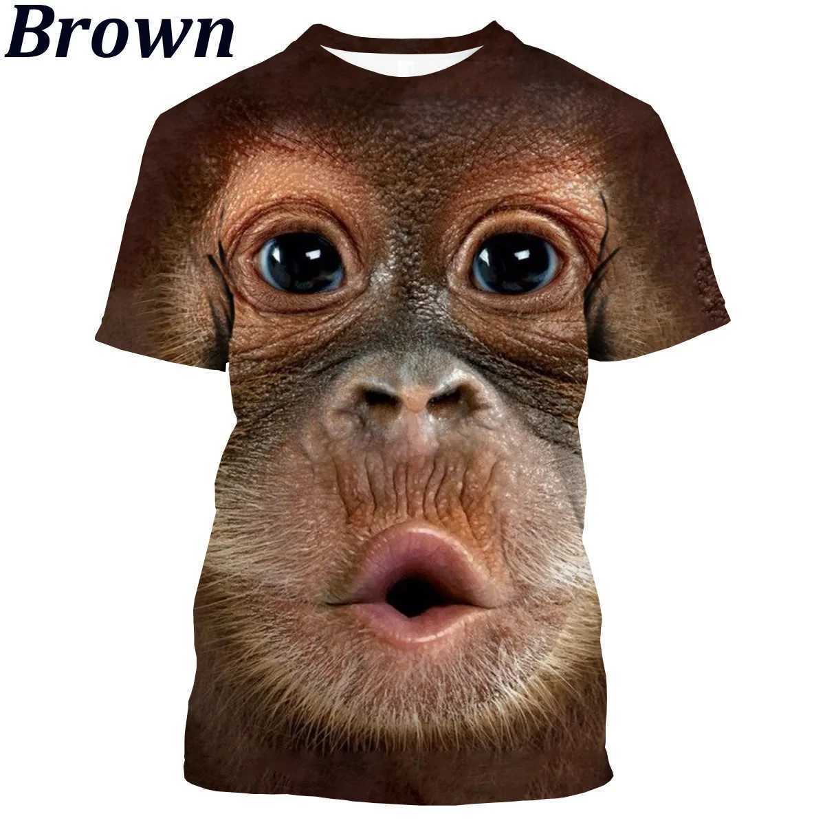 New fashion imitates gorillas interesting monkeys 3D printed T-shirts for men and women summer casual short sleeved animal tops W250403