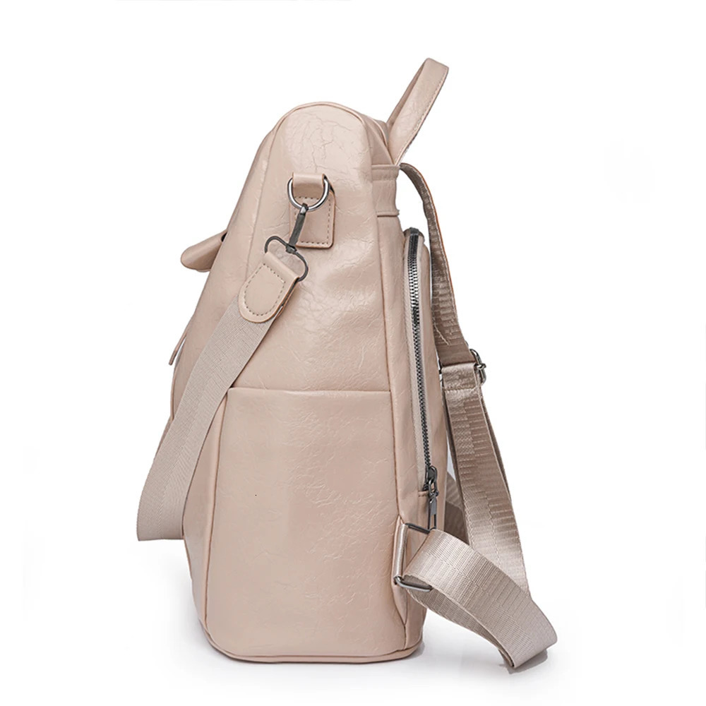 Anti Theft Backpack 2025 Retro Fashion Korean Version Versatile Soft Leather Bag Large Capacity Backpack251104ww