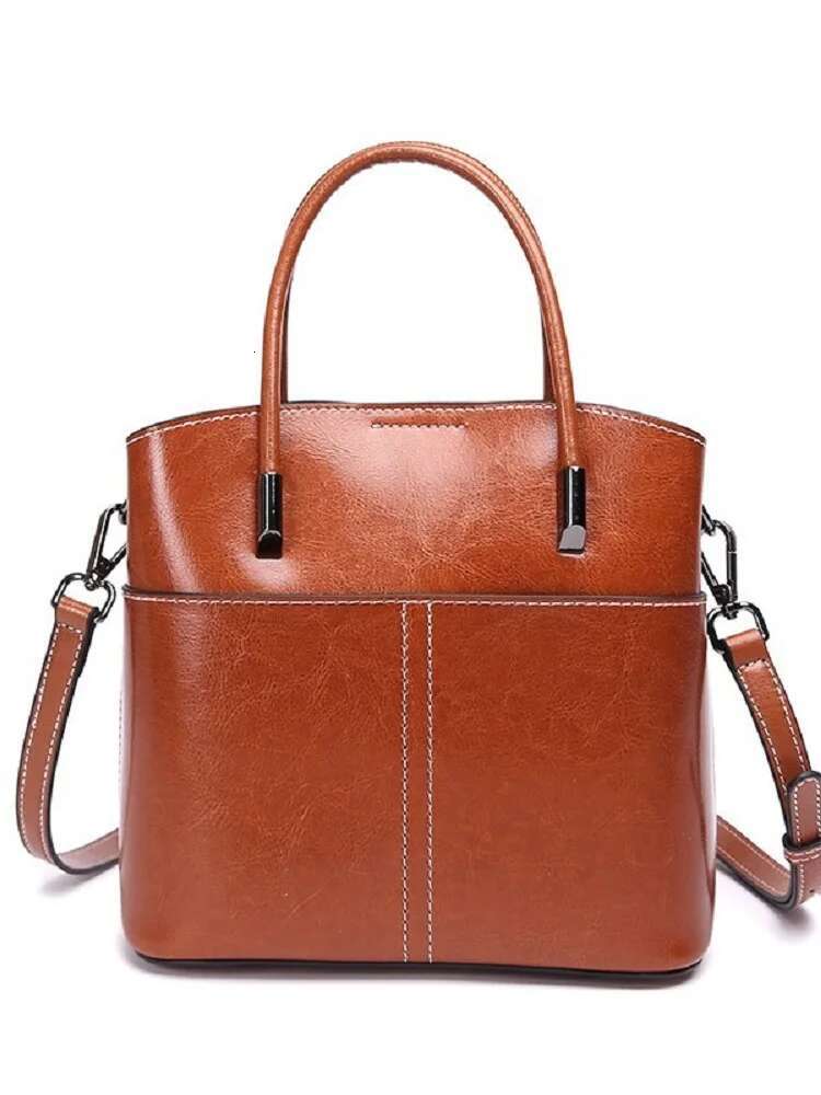 100% Geniune Leather Women Bucket Casual Ladies Crossbody Hand High Quality Commuter Shoulder Bag For Girls