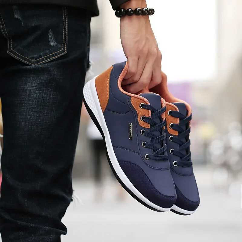 Fashionable mens sports shoes leather casual shoes lace mens shoes lightweight vulcanized shoes walking sports shoes Zapatillas Hombre Z250403