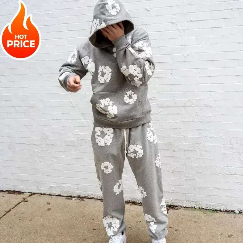 New American Fashion Brand Kapok Sweater Autumn Winter Ins Street Couple Top Comfortable Casual Men's Hoodie Set