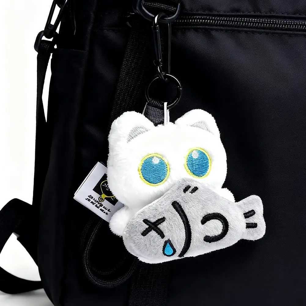 Cute Cartoon Plush Black Cat Keychain Bag Pendant Decoration Kawaii Stuffed Doll Toy Car Keyring Accessories Couples Gift C251104