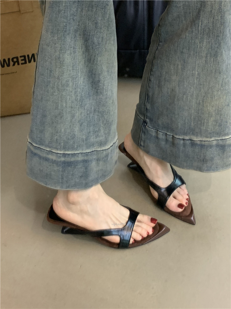 New Designer Sandals With Free Shipping Design Sense Niche High Heeled Slippers 2025 Korean Version Leopard Print Open Toe Wedge Heel Sandals