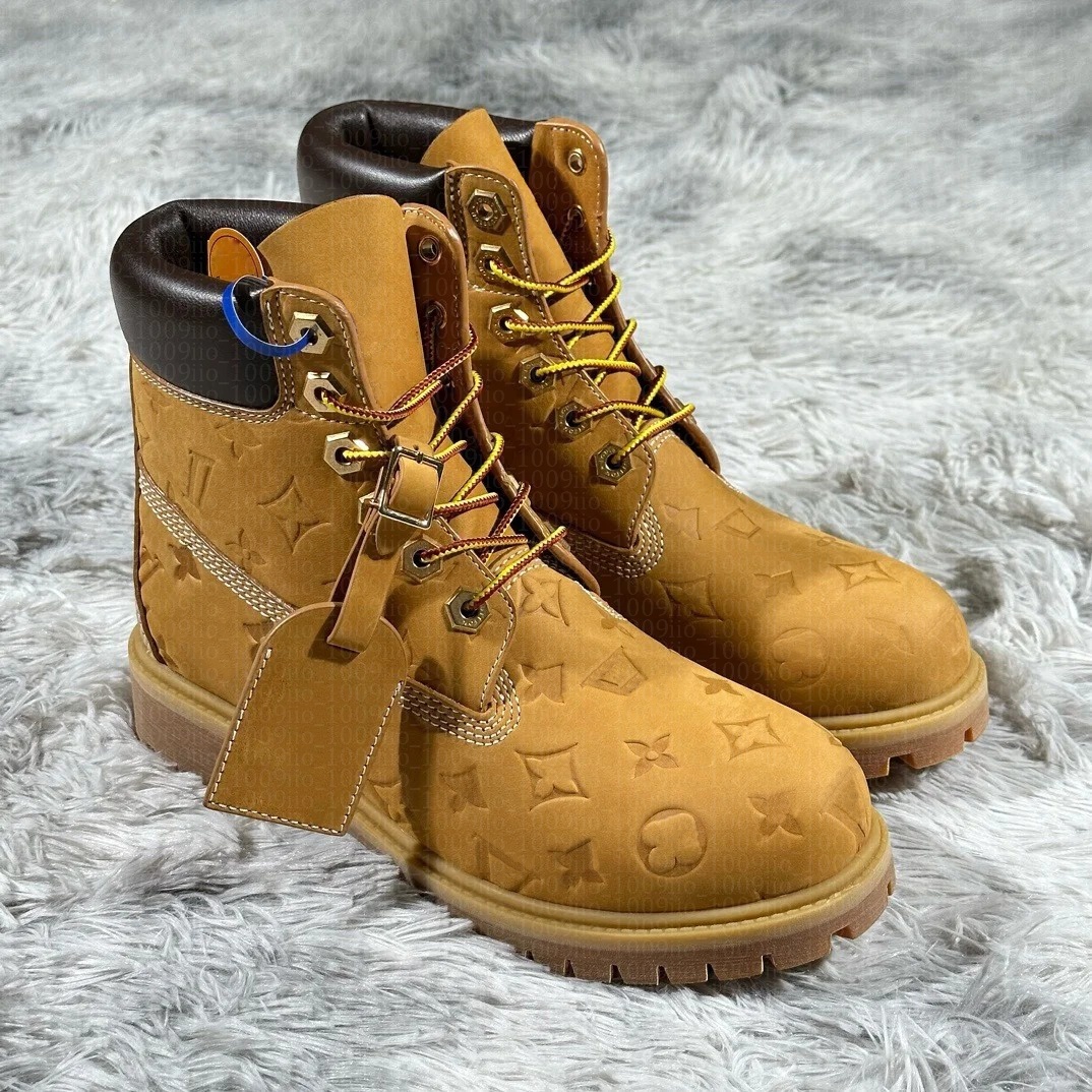 Designer boots men women boots yellow martin boots Ankle Boots Designer Cowboy shoes outdoor sports black white brwon army green grey boots high boots with box