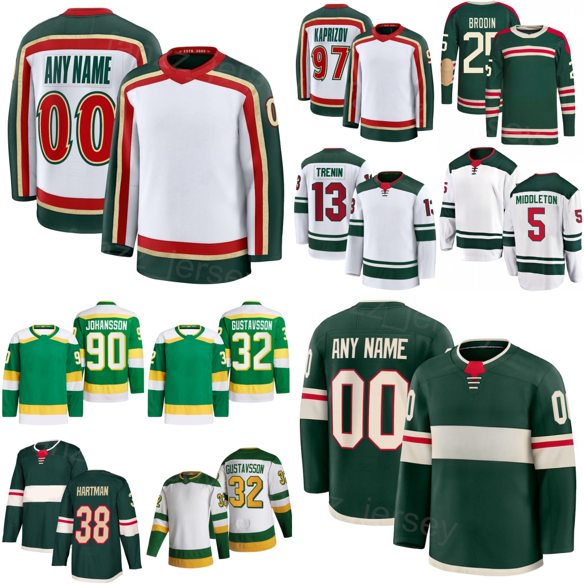 2026 25th Anniversary Hockey 5 Jake Middleton Jerseys Women Mens Child 13 Yakov Trenin 32 Filip Gustavsson 90 Marcus Johansson 38 Ryan Hartman 25 Jonas Brodin