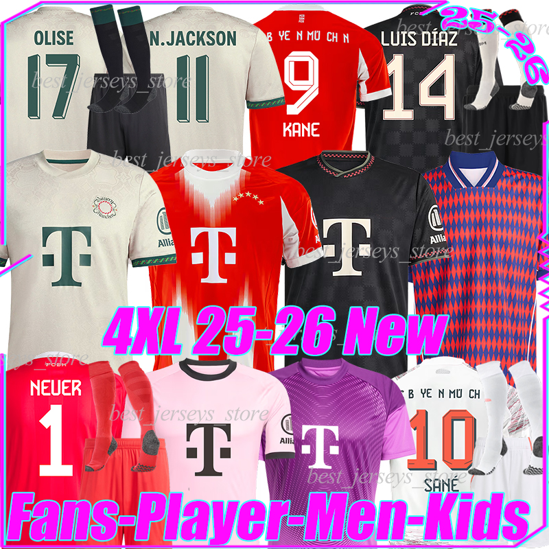 4XL 25/26 Oktoberfest KANE soccer jerseys LUIS DIAZ BAYERNS MUNICH MUSIALA OLISE N.JACKSON GNABRY GORETZKA KIMMICH PAVLOVIC men kids kits socks sets football shirts