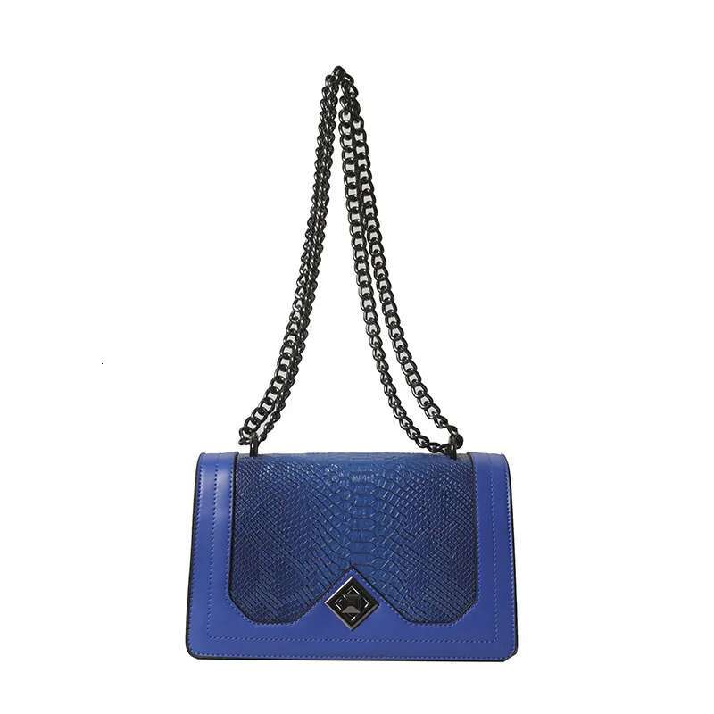 2025 New Fashionable Women's Shoulder Retro Designer Girl Slant European Small Square Bag Snake Pattern Decoration PU Material Trendy Crossbody B