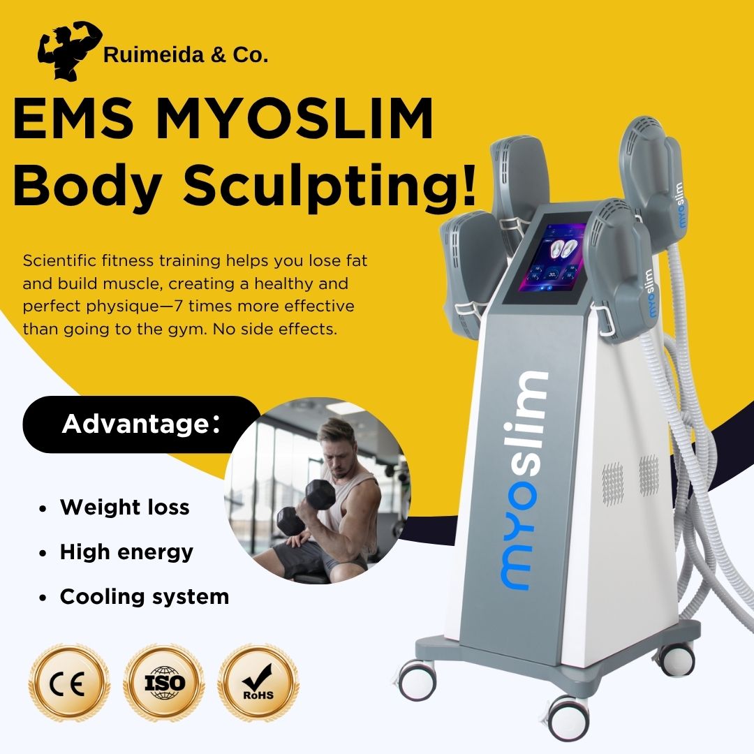 MYOSLIM Electromagnetic Body Sculpting Machine With RF Fat Reduction 200HZ Energy Build Abs Tone Buttocks Tighten Skin For Spa Beauty Salon Use