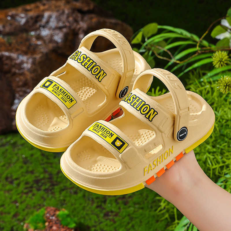 Summer EVA poop feeling childrens sandals for outdoor wear indoor anti slip and wear-resistant soft sole for boys and girls beach shoes for men J25040