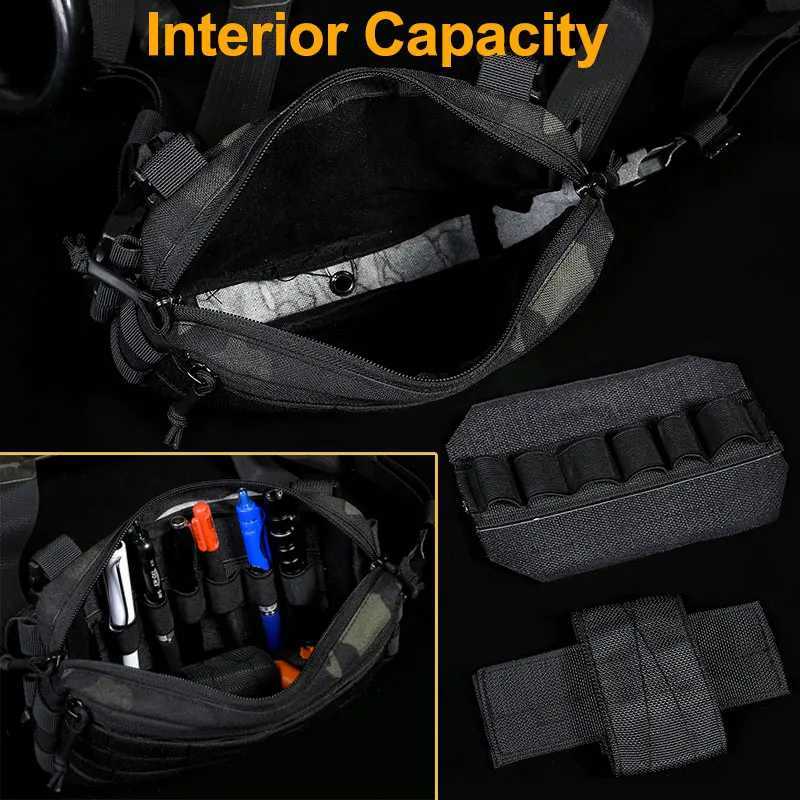 Tactical Vest Chest Bag CS Wargame Rig Airsoft Pouch Holster Molle Men Shoulder Camping Backpack1000D Hunting Fishing Pouch PackC250403