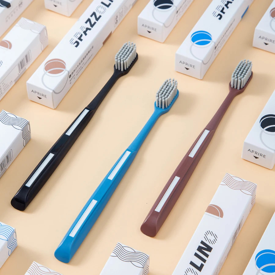 Hard bristle manual toothbrush with round bristles suitable for deep cleaning in adult homes color random 250325