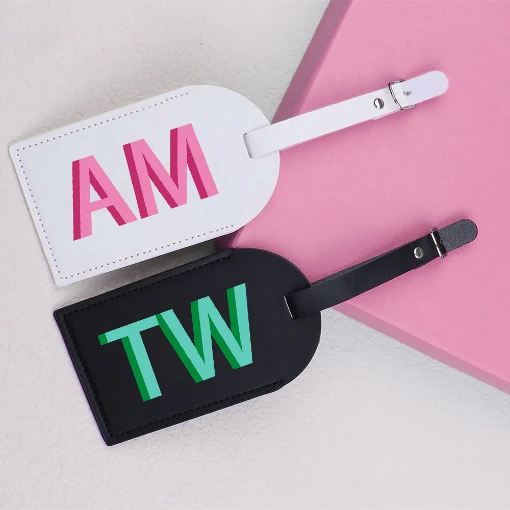 Personalised Shadow Monogram Luggage Tag PU Leather for Suitcase Baggage Handbag Tags Travel Bag Suitcase Label Tag Gift251104