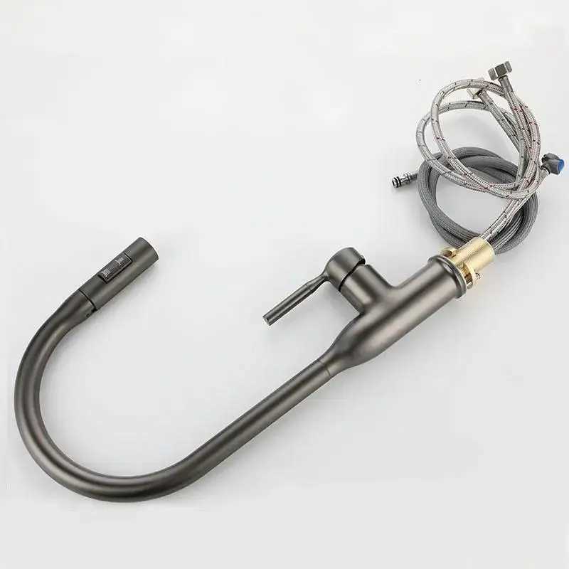 Pl Out Spout Kitchen Sink Faucet Spring Faucets 360 Rotation Mixer Tap Hot Cold Water with Pl Down Tap Sprayer with Hose Y251104