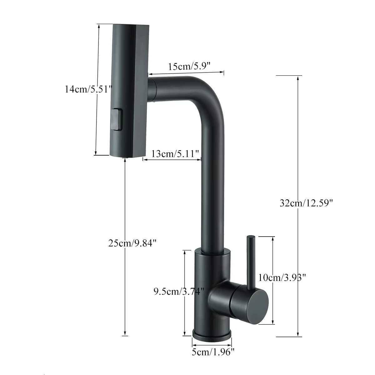 Gunmetal grey pl-out kitchen sink faucet water flow spout stainless steel hot and cold water mixer deck mounted faucet Y251104