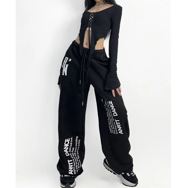 Bow Tie Print Young Casual Pants Korean Sweet High Waist Pajamas for Women Summer 2025 Wide Leg Trousers Woman Z260314