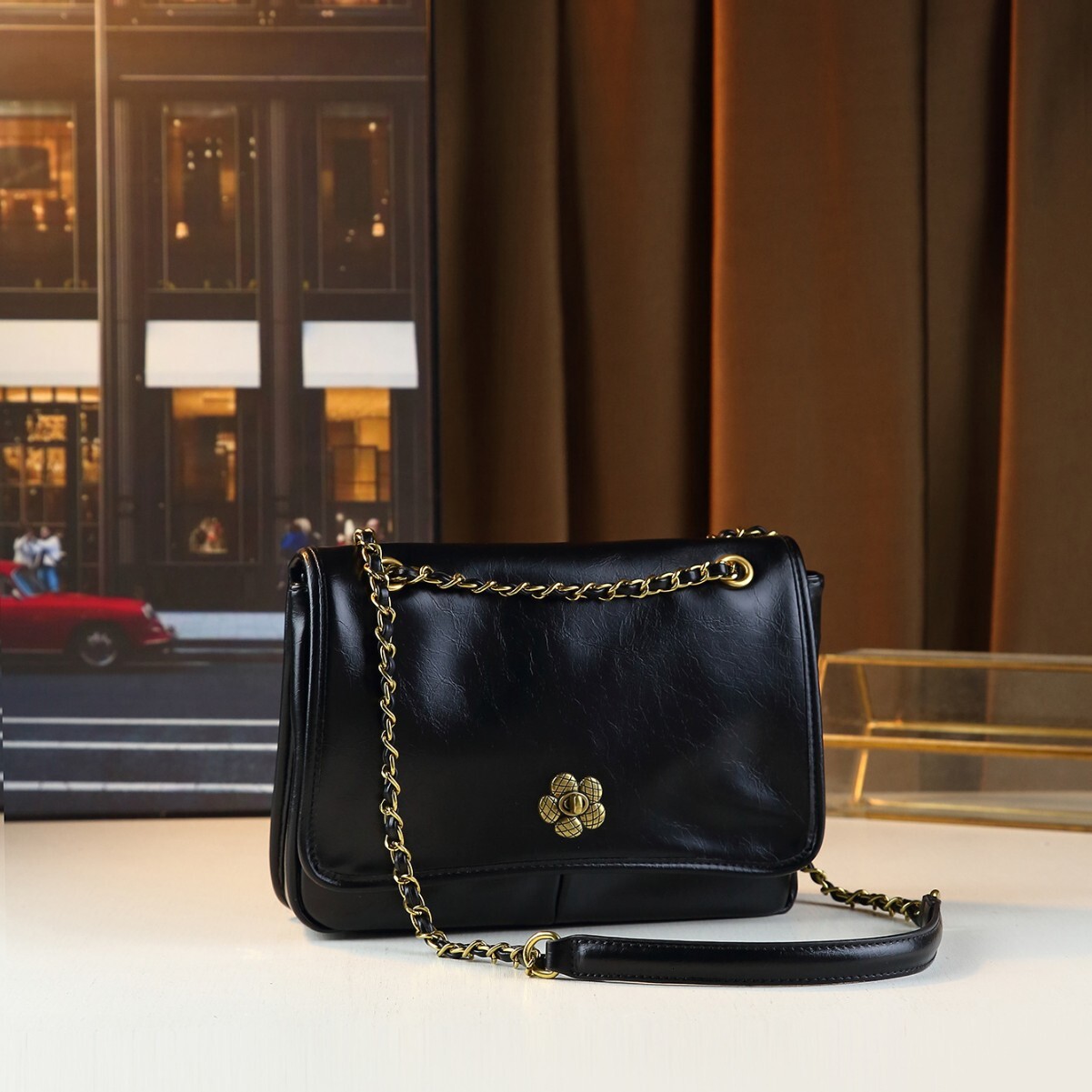 Guangzhou Women's Shoulder Small Fragrant Style Fashionable And Versatile Armpit Bag, High-End Texture, Large Capacity Soft Leather Crossbody Bag