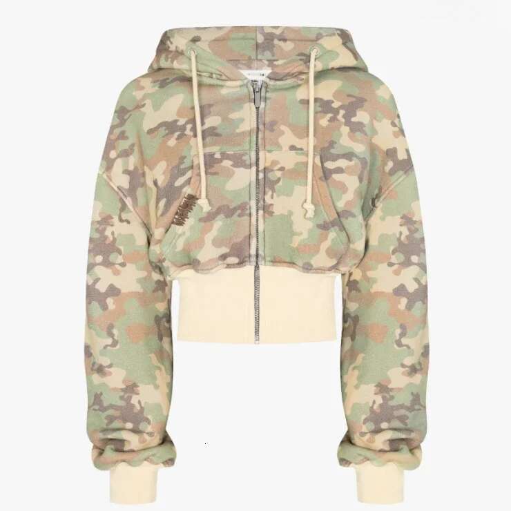 Fashion Trend Y2k Sportswear Two Piece Set Women Hip Hop Punk Camo Short Slim Zipper Hoodie Casual High Waist Sports Pants