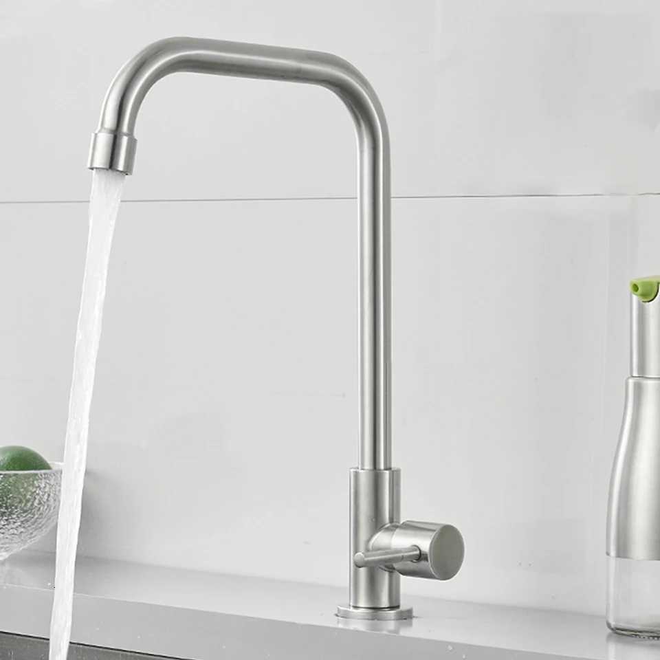 1x 304 Stainless Steel Kitchen Faucet Water ifier Single Lr Hole Tap Cold Kitchen Water Tap Sink Mixer Rotate Touch Sensor Y251104