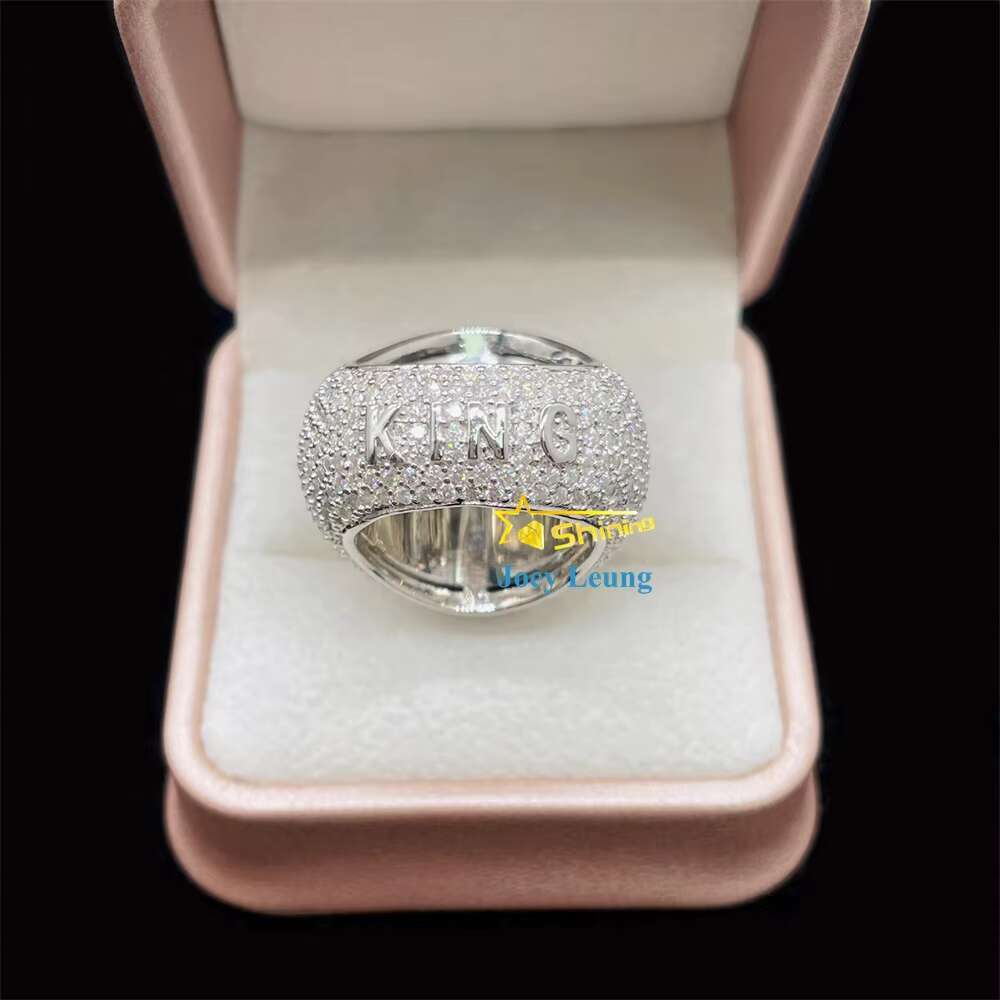 Fashion Styles Pass Diamond Tester Silver Gold Plated VVS Moissanite Dimoand Custom Hip Hop Men Pinky Diamond Iced Out Ring