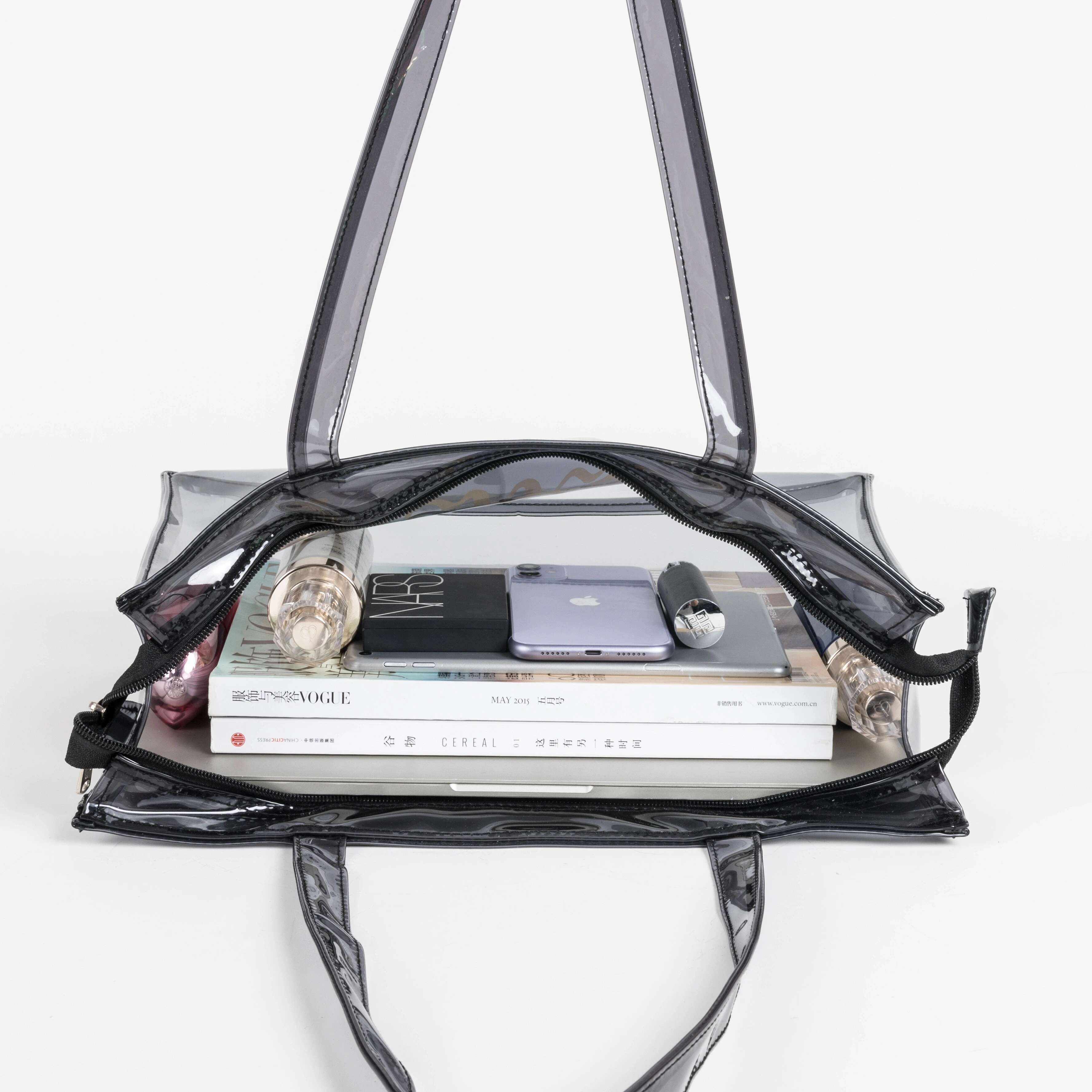 designer bag MABULA PVC Waterproof Eco Friendly Shopper Bags Women Large Capacity Shopping Totes Semi-Transparent Summer Beach Shoulder Bag