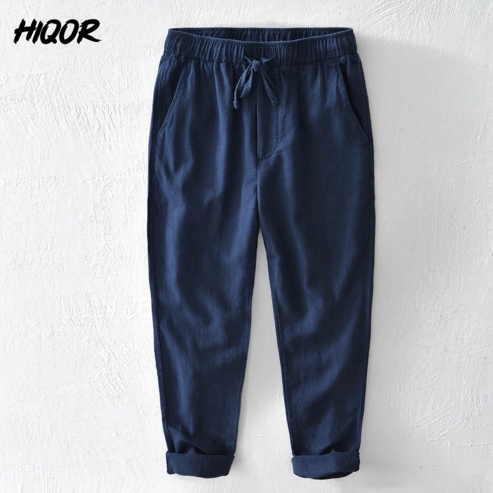 HIQOR Summer Men Linen Trousers Male Cotton Linen Casual Baggy Pants Breathable Pantalones Hombre Sweatpants Men Clothing 250402