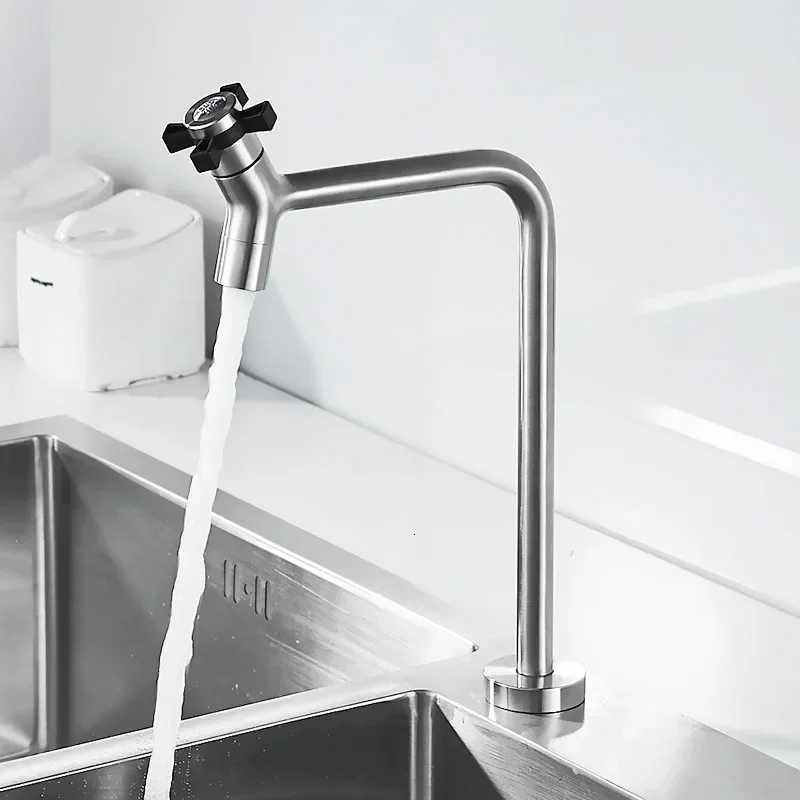 Single Cold Kitchen Faucets 304 Stainless Steel Washbasin Sink Faucet Single Hole Tap Toilet Bathro Table Basin Faucet Y251104