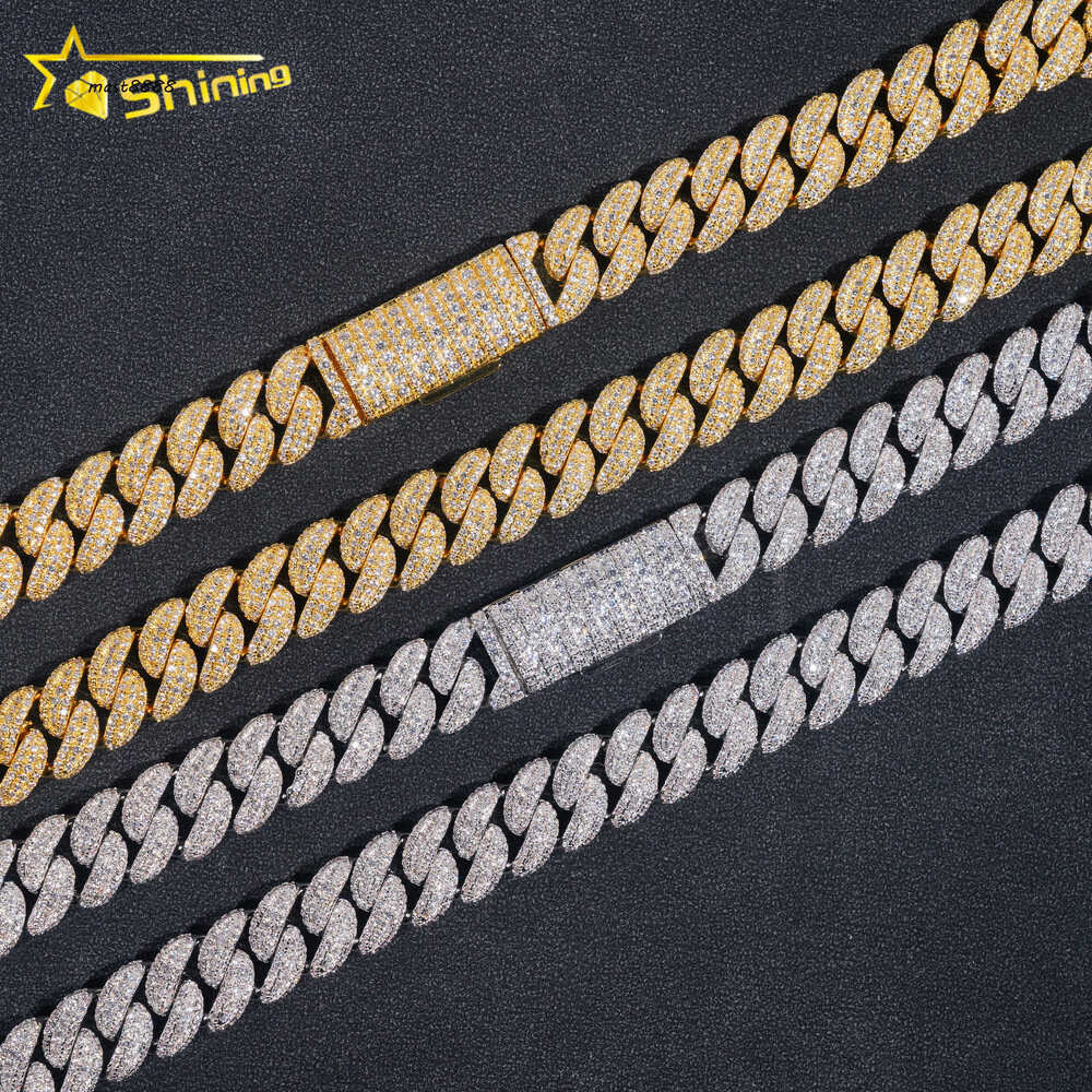 Luxury Men Hip Hop Fashion Jewelry Iced Out Gold Plated Cuban Link Chain Brass CZ Cuban Bracelet and Necklace
