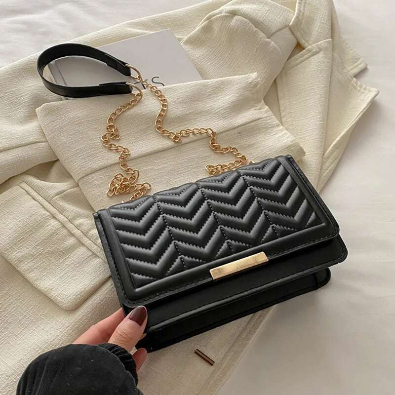 trend new fashion striped leisure women s shoulder bag chain strap crossbody bag designer women s handbag and wallet