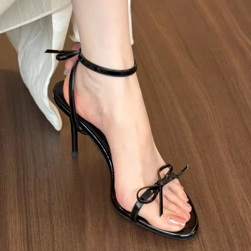 Bow Women Sandals High Heeled Shoes Elegant Sexy Woman Slippers Fashion Dress Sandalias De Mujer 251030