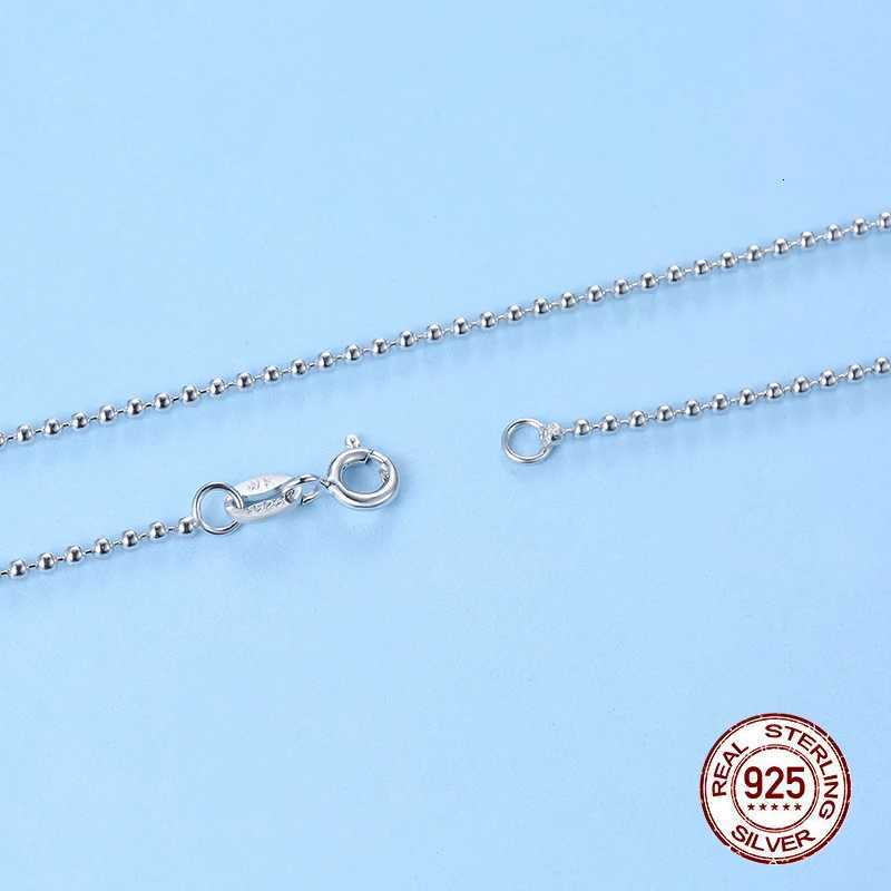 Pure 925 Sterling Silver Chain Necklace for WomenS925 1mm - 2mm Ball Beads Collar De Cadena De Plata 40cm-50cm Long DIY JewelryXJ251104