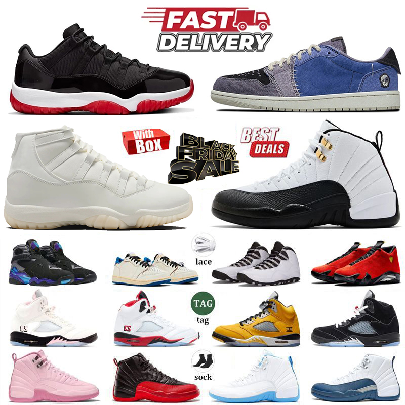 with Box 4s 5s 11s 12s Basketball Shoes 2025 Black Cat Taxi Pearl Pink Cozy Girl Fragment 35th Anniversary Steel Black Metallic Reimagined Men Women trainers Sneakers