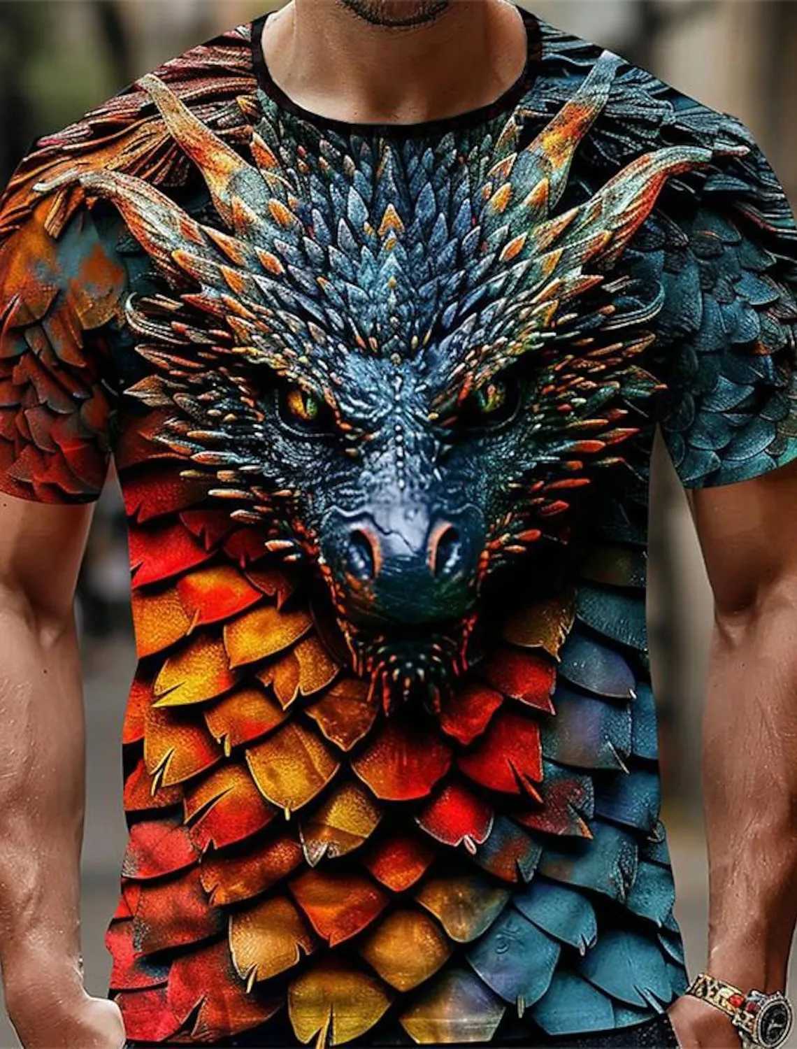 Summer T-shirt Top Mens Retro T-shirt 3D Printed Oversized Cologne Graphic Street Short Sleeve Mens Fashion T-shirt W250403