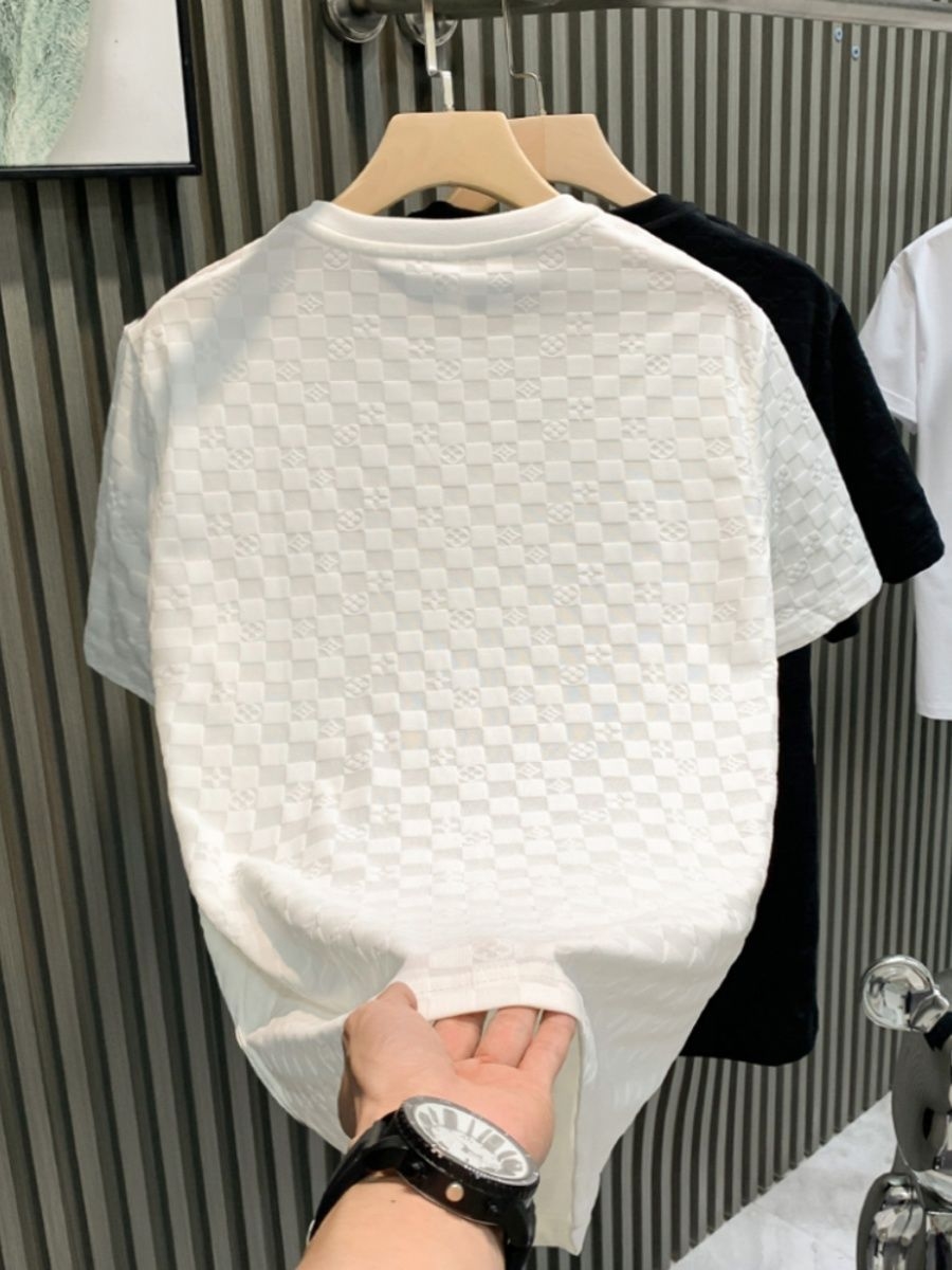 Summer 2025 new trend design sense short sleeve T-shirt Free shipping men's half sleeve hot selling men's T-shirt black and white