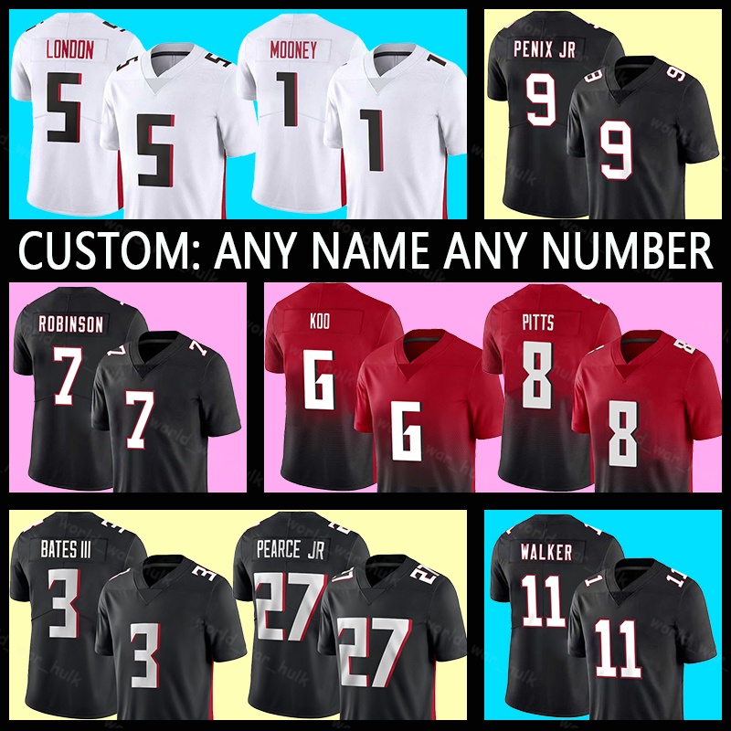 7 Bijan Robinson Football Jersey 5 Drake London 1 Darnell Mooney 6 Younghoe Koo 18 Kirk Cousins 34 Ray-Ray McCloud III 70 Jake Matthews 21 Mike Hughes 7 Michael Vick