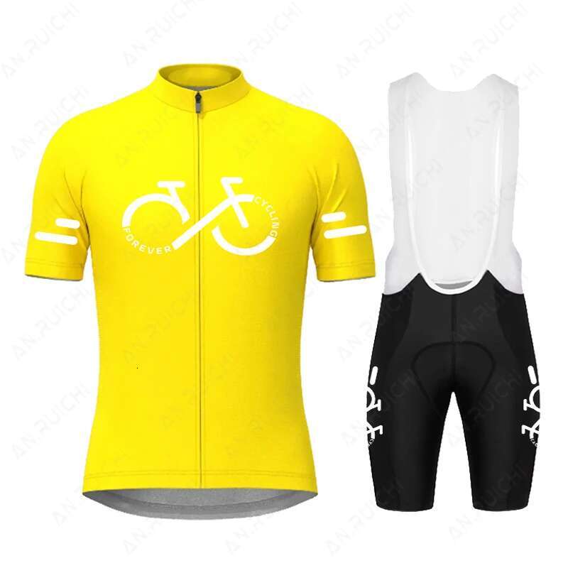 Orange Jersey Set 2023 Men Short Sleeve Cycg Clothing MTB Bike Uniform Ropa Maillot Ciclismo Summer Road Bicycle Wear