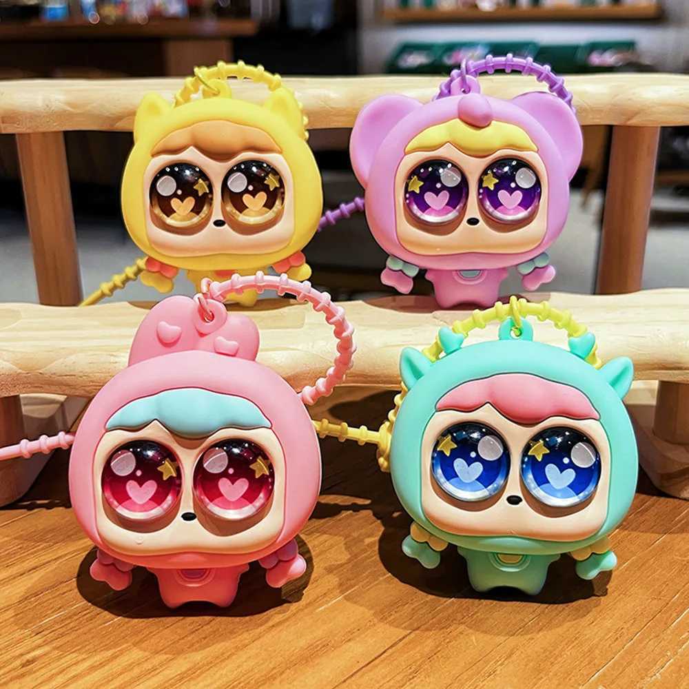 Ins Big Eyes Cute Girl Plush Doll Keychain Student Children Cute Pinch Rebound Bag Pendant C251104