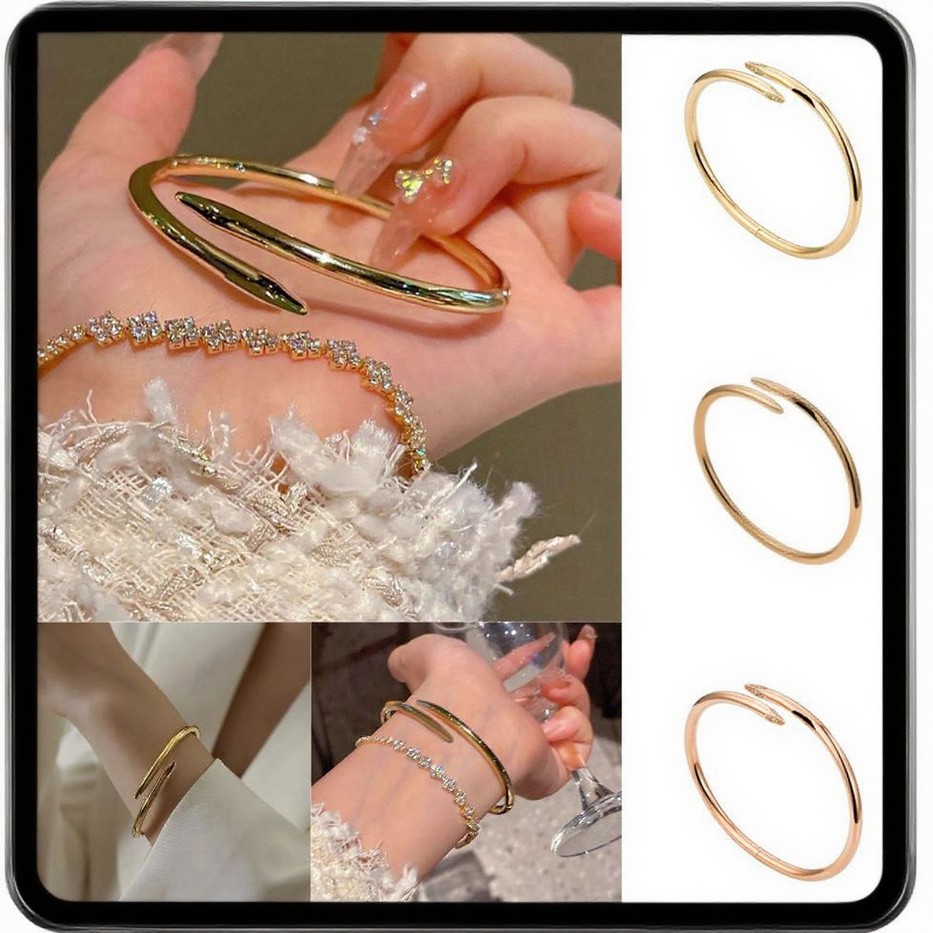 designer bracelet jewlery designer for women sterling silver jewelry 925 bracelet Stainless Steel Anniversary nail bracelet designer letter bracelet mother