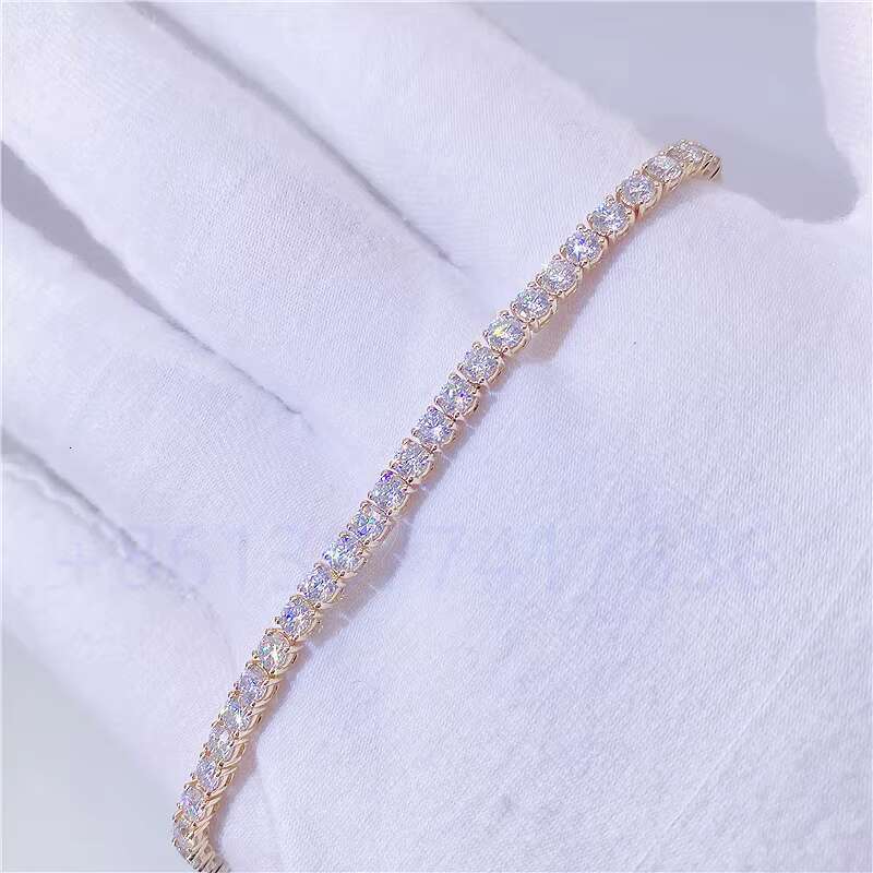 Real 10K Yellow Gold 3mm 4mm 5mm VVS Moissanite Bracelet Tennis Gold Bracelets