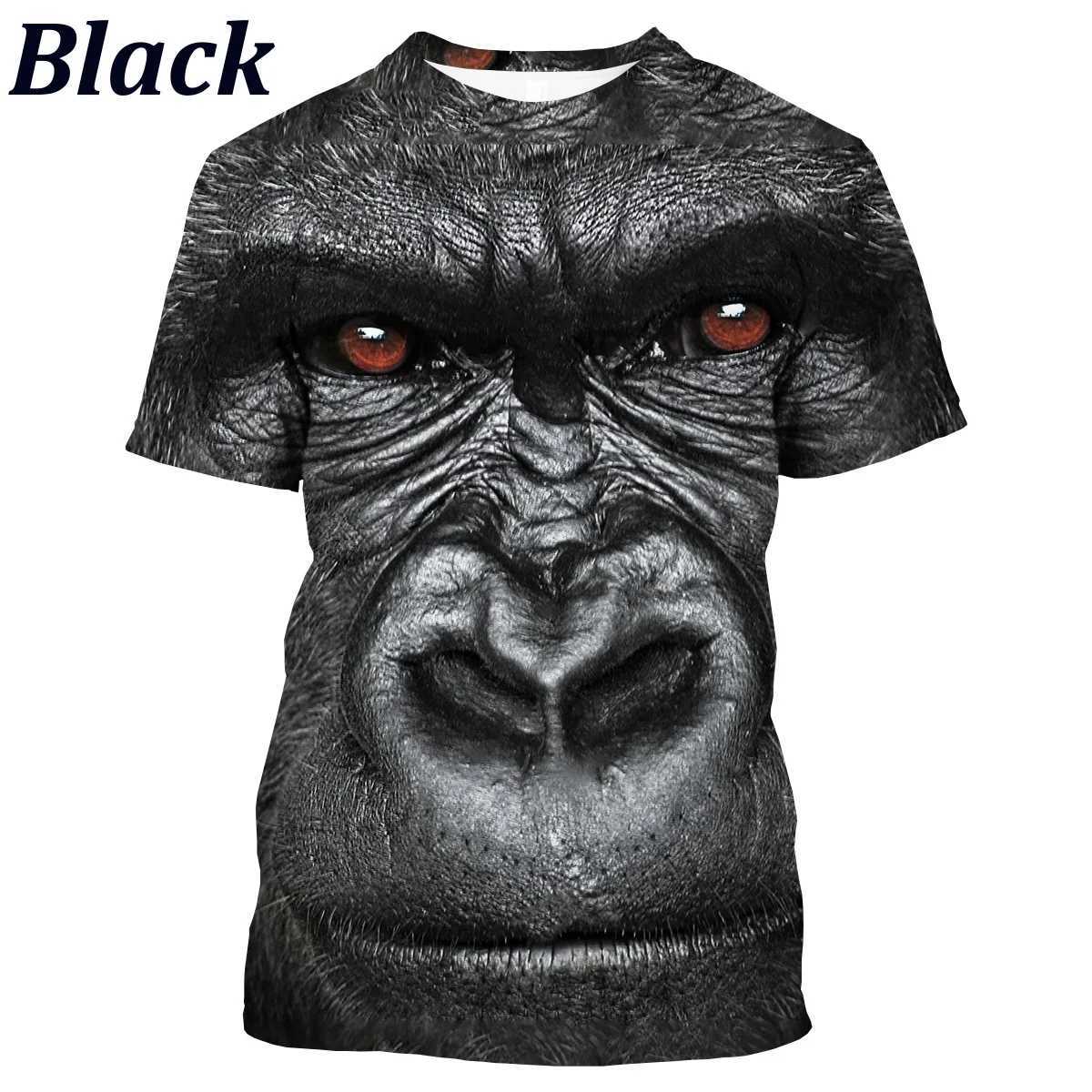 New fashion imitates gorillas interesting monkeys 3D printed T-shirts for men and women summer casual short sleeved animal tops W250403