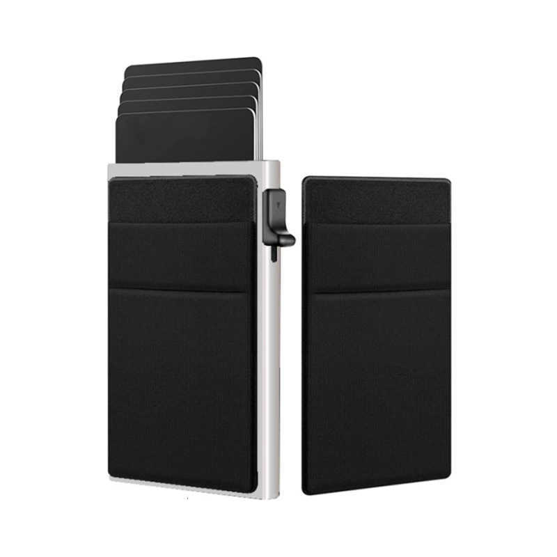 Aluminum alloy card case with automatic pop-out business card holder, anti-theft, anti-scan, RFID card-swiping sleeve, ultra-thin metal card holder