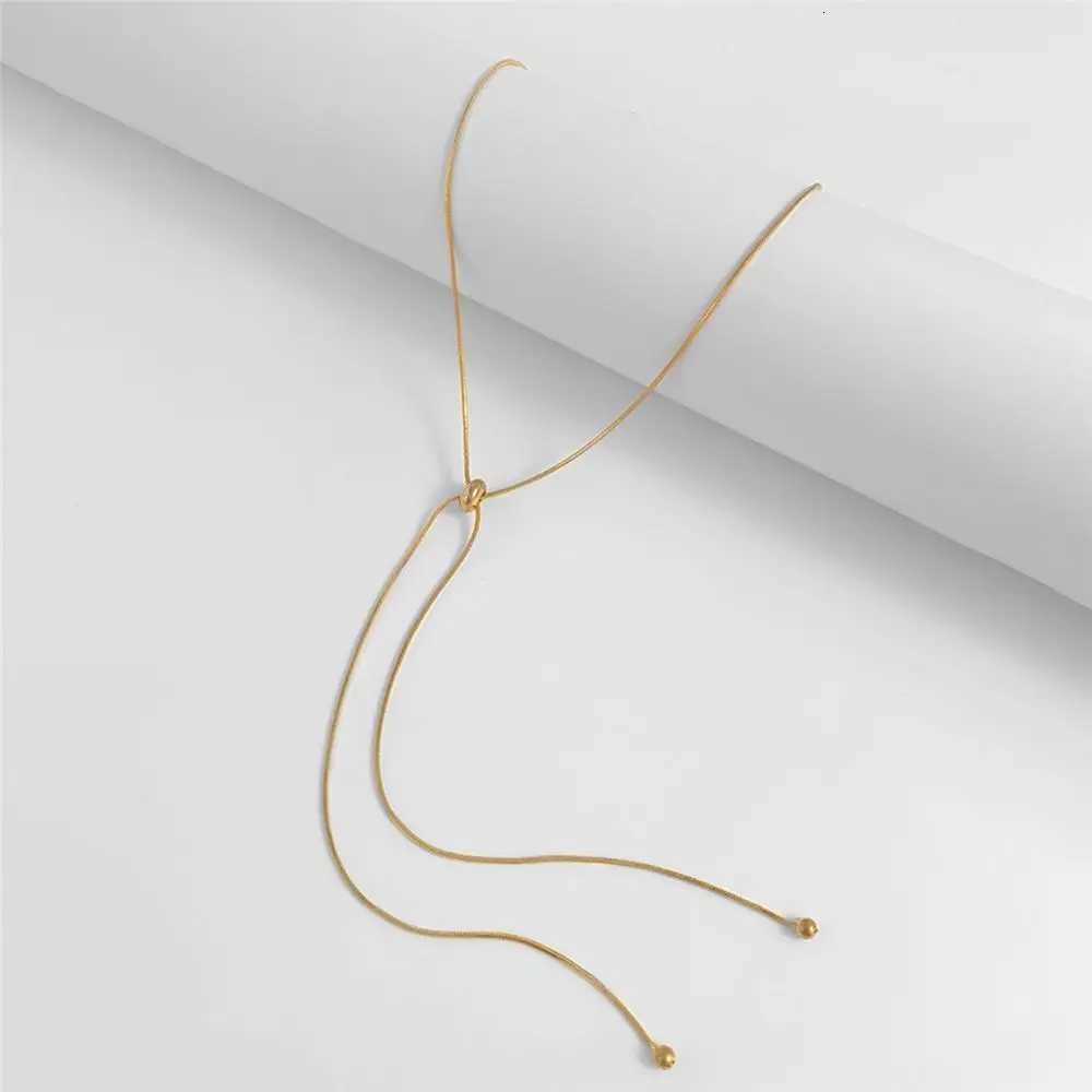1PC Snake Copper Chain Choker Tassel Necklace for Women Girl Fine Link on Neck with Ball Pendant Temperament Party Jewelry GiftsXJ251104