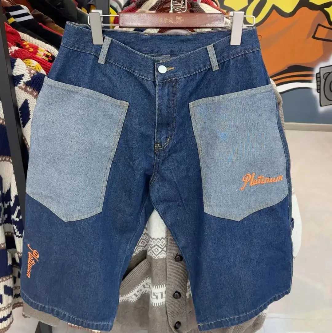 Denim Shorts 2025 American Retro Fubu Straight Legs Casual Sports Shorts Cropped Pants Hip Hop Strt Loose strtwear men X250403