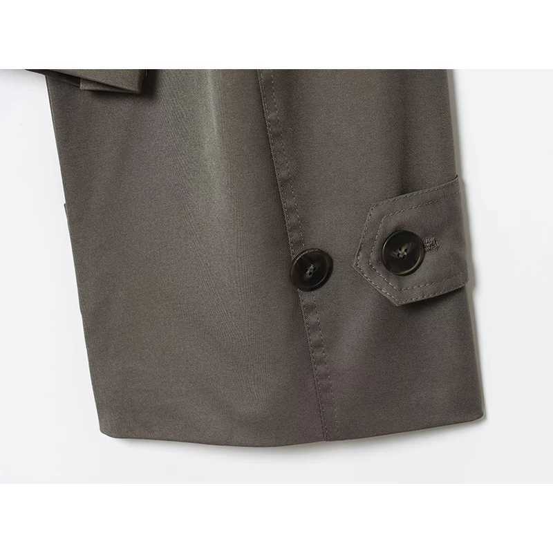 Womens Short Trench Coat Autumn Fashion Single Breasted Long Sleeve Trench Streetwear Female Outerwear Chic Tops J2511031