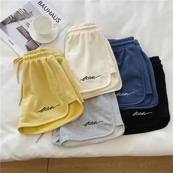 Womens Yoga Shorts High Waist Loose Wide Leg Shorts Solid Color Sports Casual Outdoor Running Cotton Comfort Summer 250403