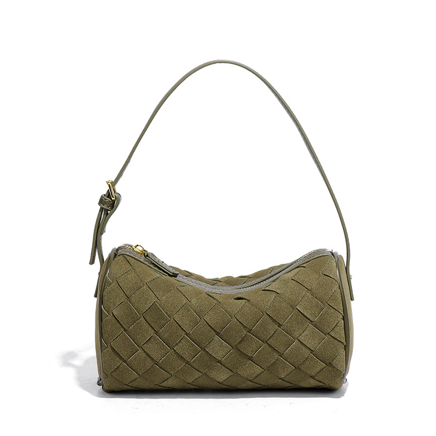 2025 new Suede hand-woven pillow bag single-shoulder crossbody bag baguette bag commuter