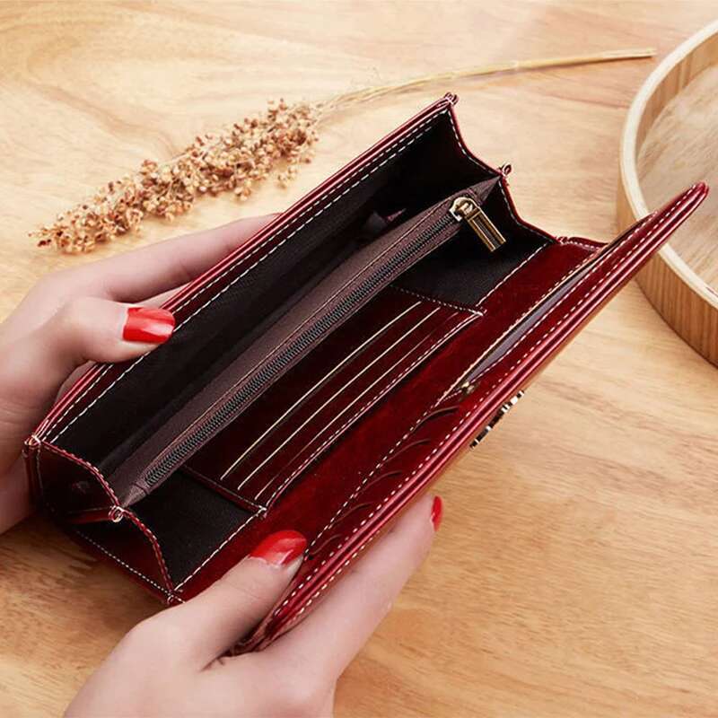 leisure New trend Women s Leather Wallet Long Fashion Money Bag Designer Handbag Card Clip