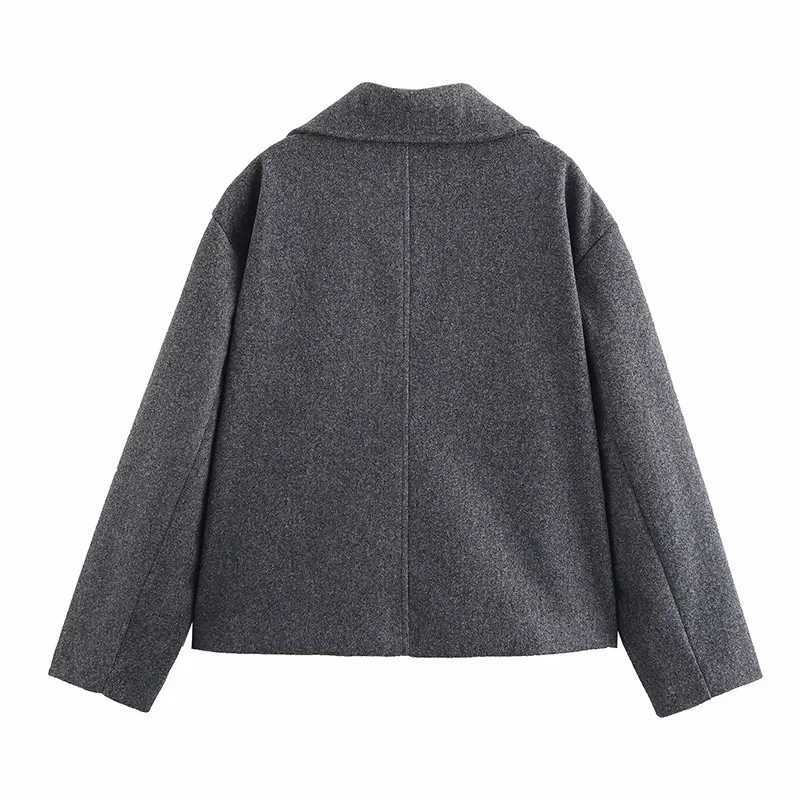 Winter Autumn Loose Woolen Cardigan Cropped Jacket for Women Short Coat Tweed Coat Woman Outerwears Warm Female Outwear J251103