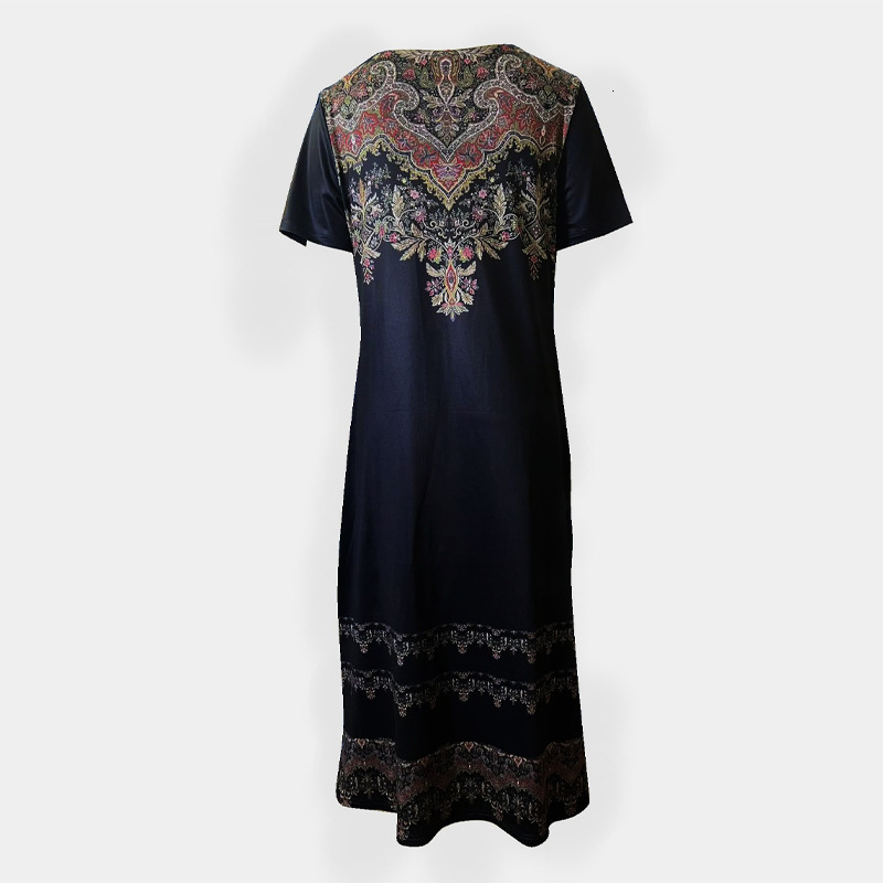 2025 Summer TEMU New Dress Loose Breathable Positioning Flower Large Swing Split Mid length Skirt