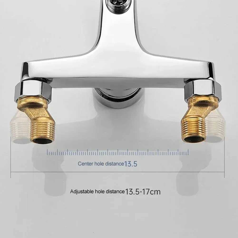 Zinc alloy Basin Faucets Chre Wall Mounted Hot Cold Water Mixer Tap Dual Spout Single Handle For Bathro Shower Basin Y251104