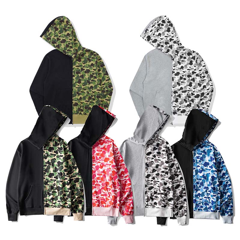 Mens hoodie designer hoody hoodies sweatshirt for men women full zip up hoodies for woman black cotton hoody for male long sleeve sweetwear camouflage pattern hoodie